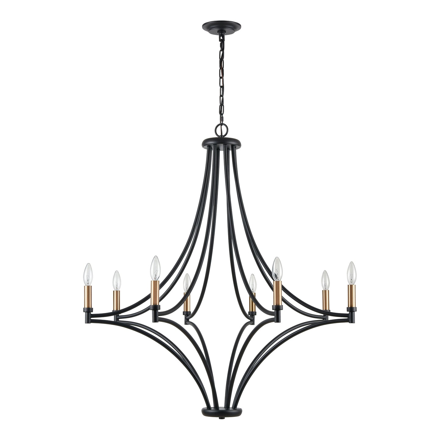 ELK SHOWROOM 33437/8 Spanish Villa 36'' Wide 8-Light Chandelier - Charcoal