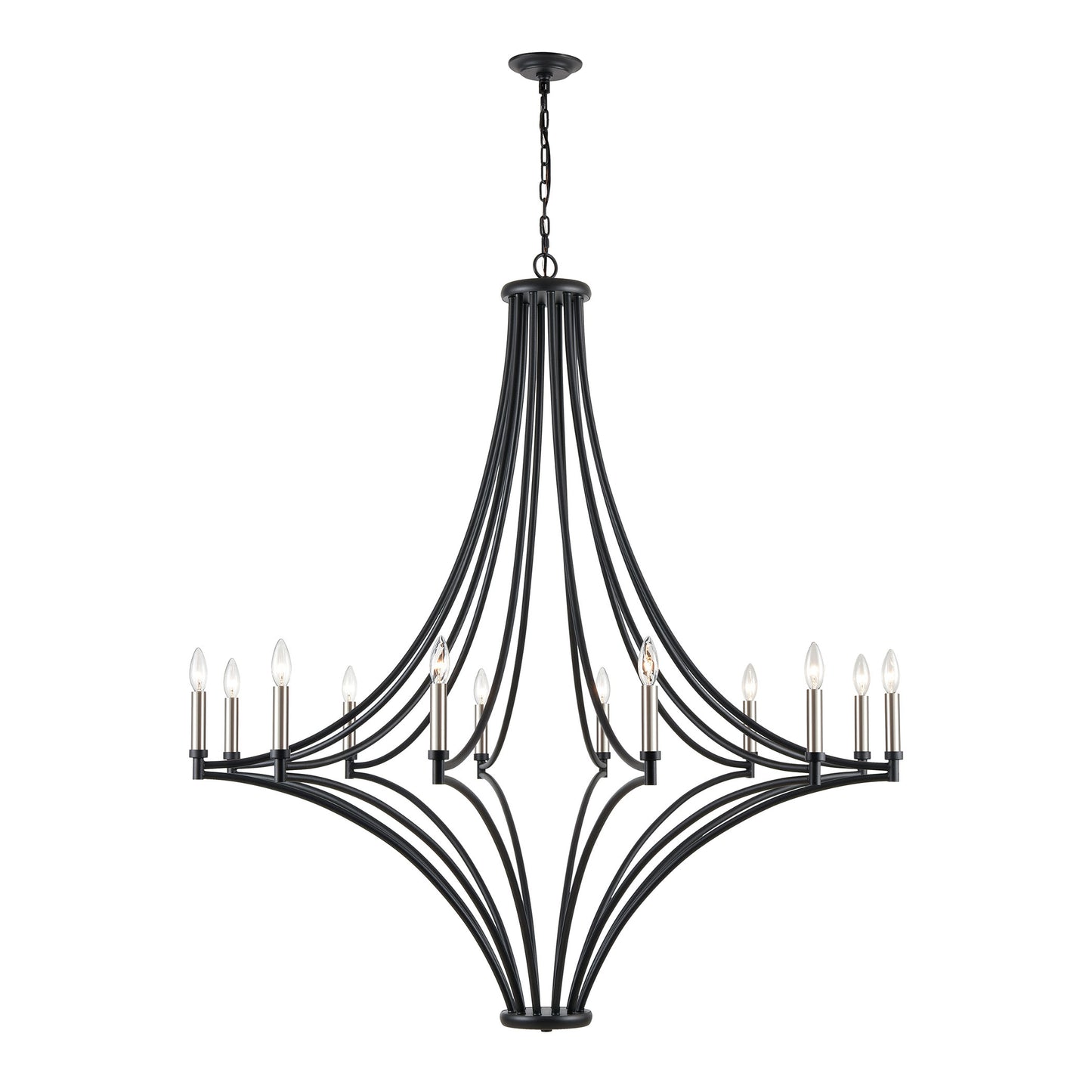 ELK SHOWROOM 33438/12 Spanish Villa 48'' Wide 12-Light Chandelier - Charcoal