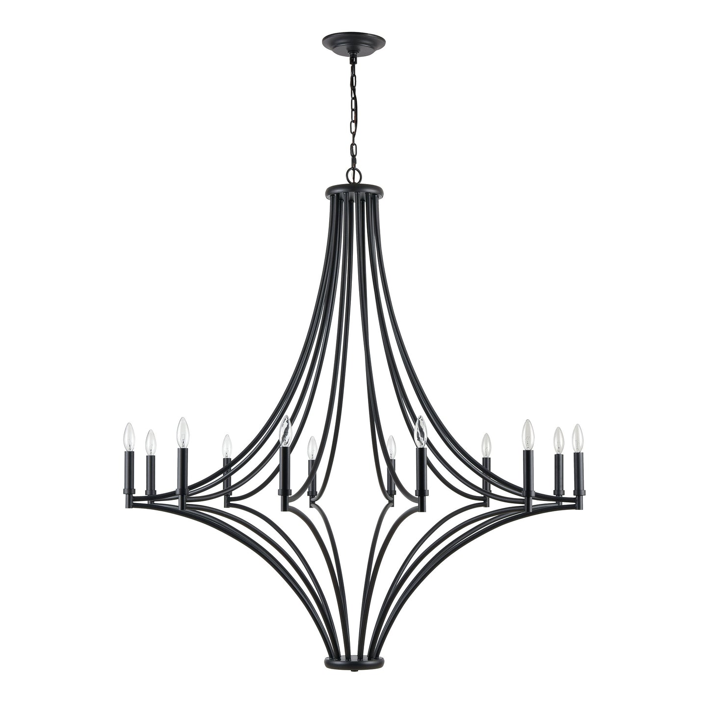 ELK SHOWROOM 33438/12 Spanish Villa 48'' Wide 12-Light Chandelier - Charcoal