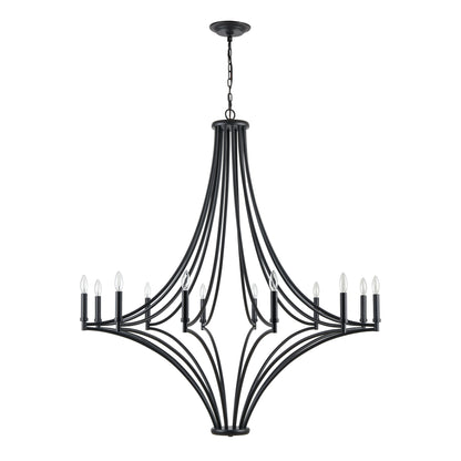 ELK SHOWROOM 33438/12 Spanish Villa 48'' Wide 12-Light Chandelier - Charcoal