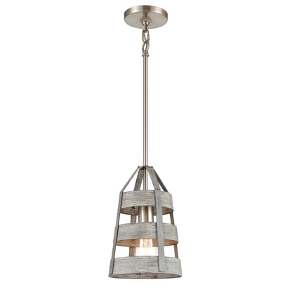 ELK SHOWROOM 33455/1 Brigantine 7'' Wide 1-Light Mini Pendant - Weathered Driftwood