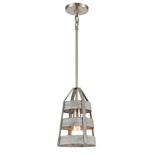 ELK SHOWROOM 33455/1 Brigantine 7'' Wide 1-Light Mini Pendant - Weathered Driftwood