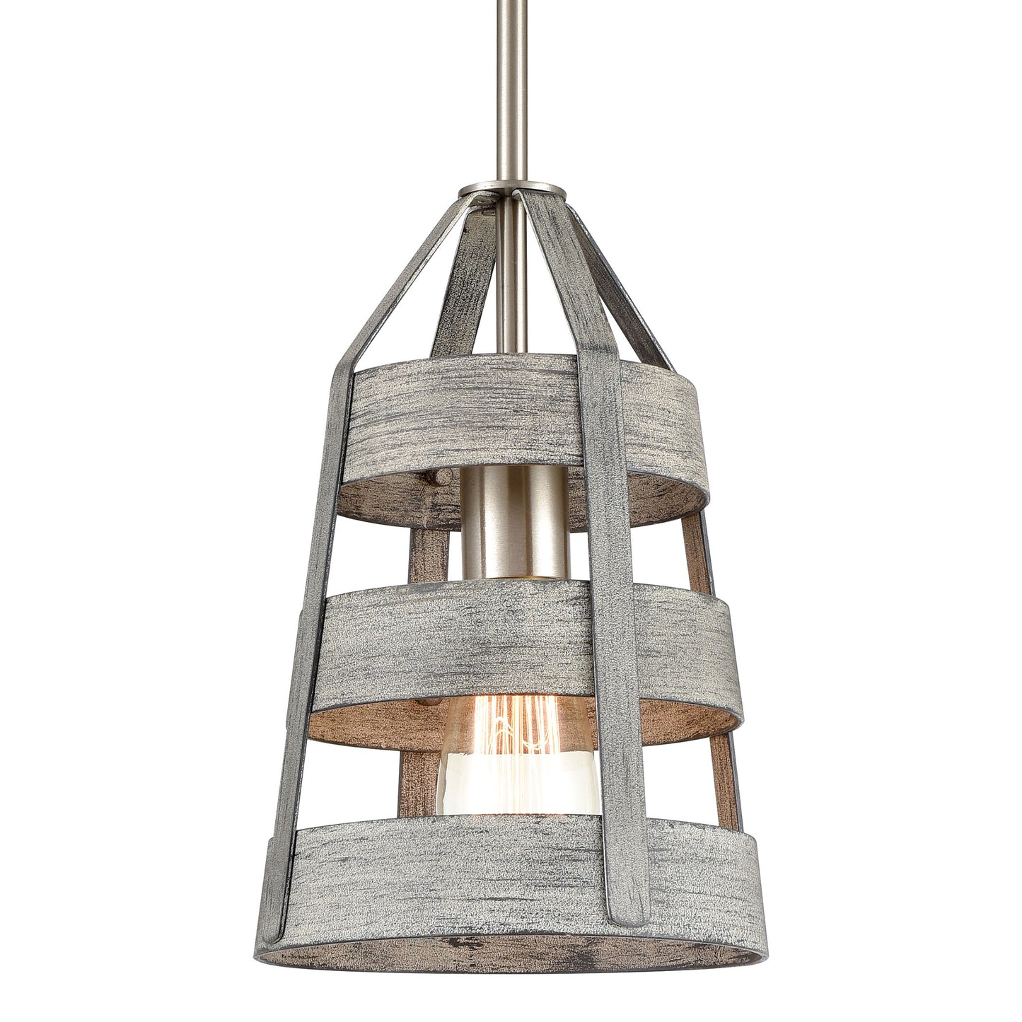 ELK SHOWROOM 33455/1 Brigantine 7'' Wide 1-Light Mini Pendant - Weathered Driftwood