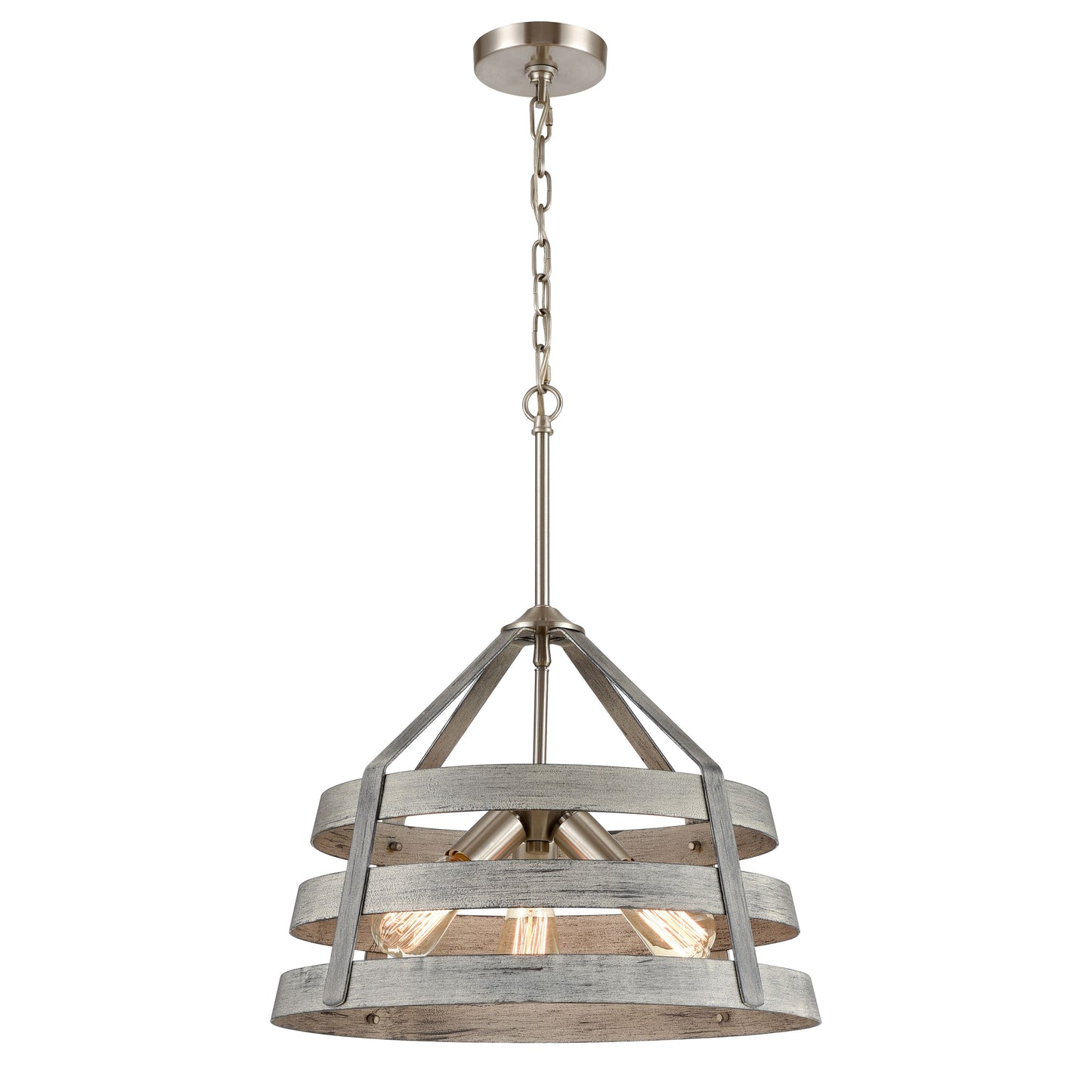 ELK SHOWROOM 33457/3 Brigantine 18'' Wide 3-Light Chandelier - Weathered Driftwood