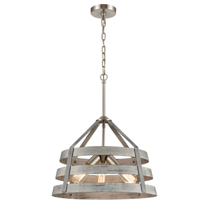 ELK SHOWROOM 33457/3 Brigantine 18'' Wide 3-Light Chandelier - Weathered Driftwood