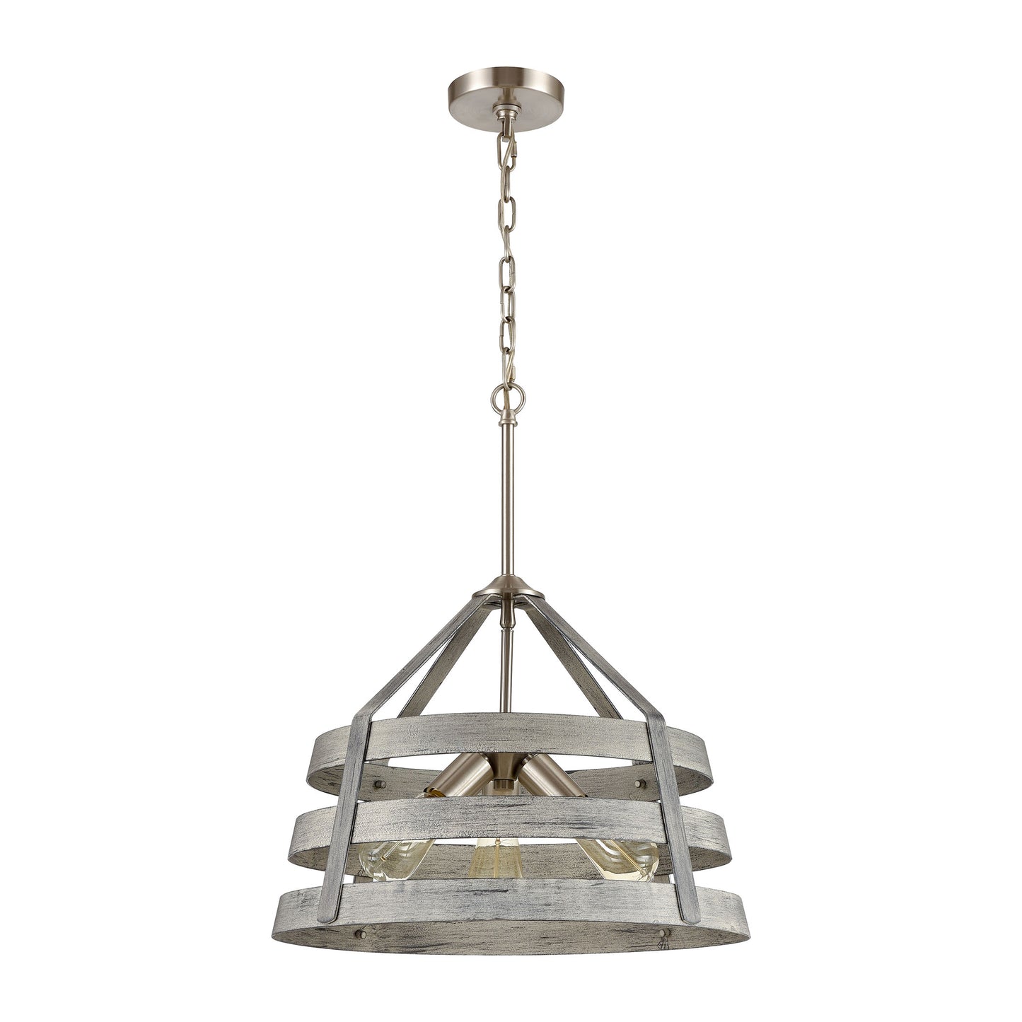 ELK SHOWROOM 33457/3 Brigantine 18'' Wide 3-Light Chandelier - Weathered Driftwood