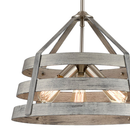 ELK SHOWROOM 33457/3 Brigantine 18'' Wide 3-Light Chandelier - Weathered Driftwood