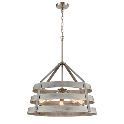 ELK SHOWROOM 33458/5 Brigantine 24'' Wide 5-Light Chandelier - Weathered Driftwood