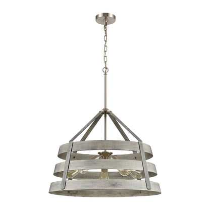 ELK SHOWROOM 33458/5 Brigantine 24'' Wide 5-Light Chandelier - Weathered Driftwood