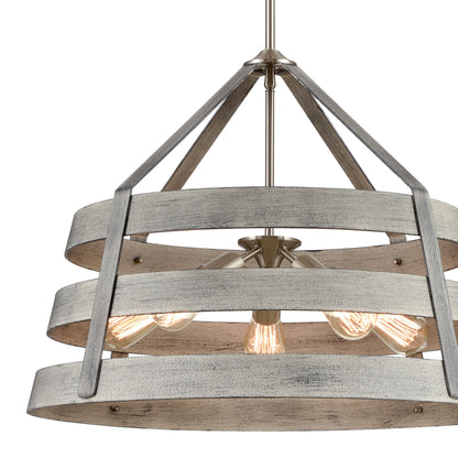 ELK SHOWROOM 33458/5 Brigantine 24'' Wide 5-Light Chandelier - Weathered Driftwood