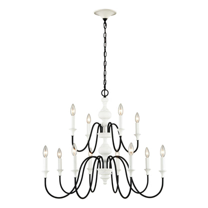 ELK SHOWROOM 33470/8+4 Val de Loire 36'' Wide 12-Light Chandelier - White