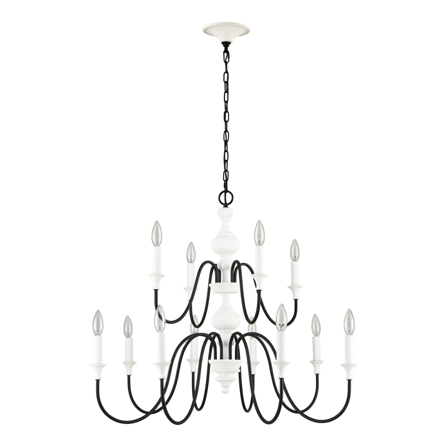 ELK SHOWROOM 33470/8+4 Val de Loire 36'' Wide 12-Light Chandelier - White