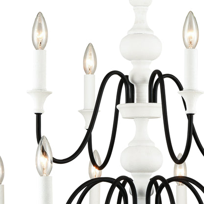 ELK SHOWROOM 33470/8+4 Val de Loire 36'' Wide 12-Light Chandelier - White