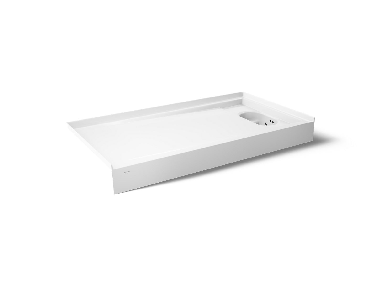 KOHLER K-33474-0 Anthem Evocycle 60" X 32" Alcove Shower Base, Right Drain - White