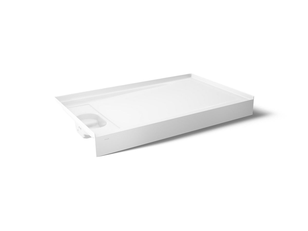 KOHLER K-33475-0 Anthem Evocycle 60" X 36" Alcove Shower Base, Left Drain - White