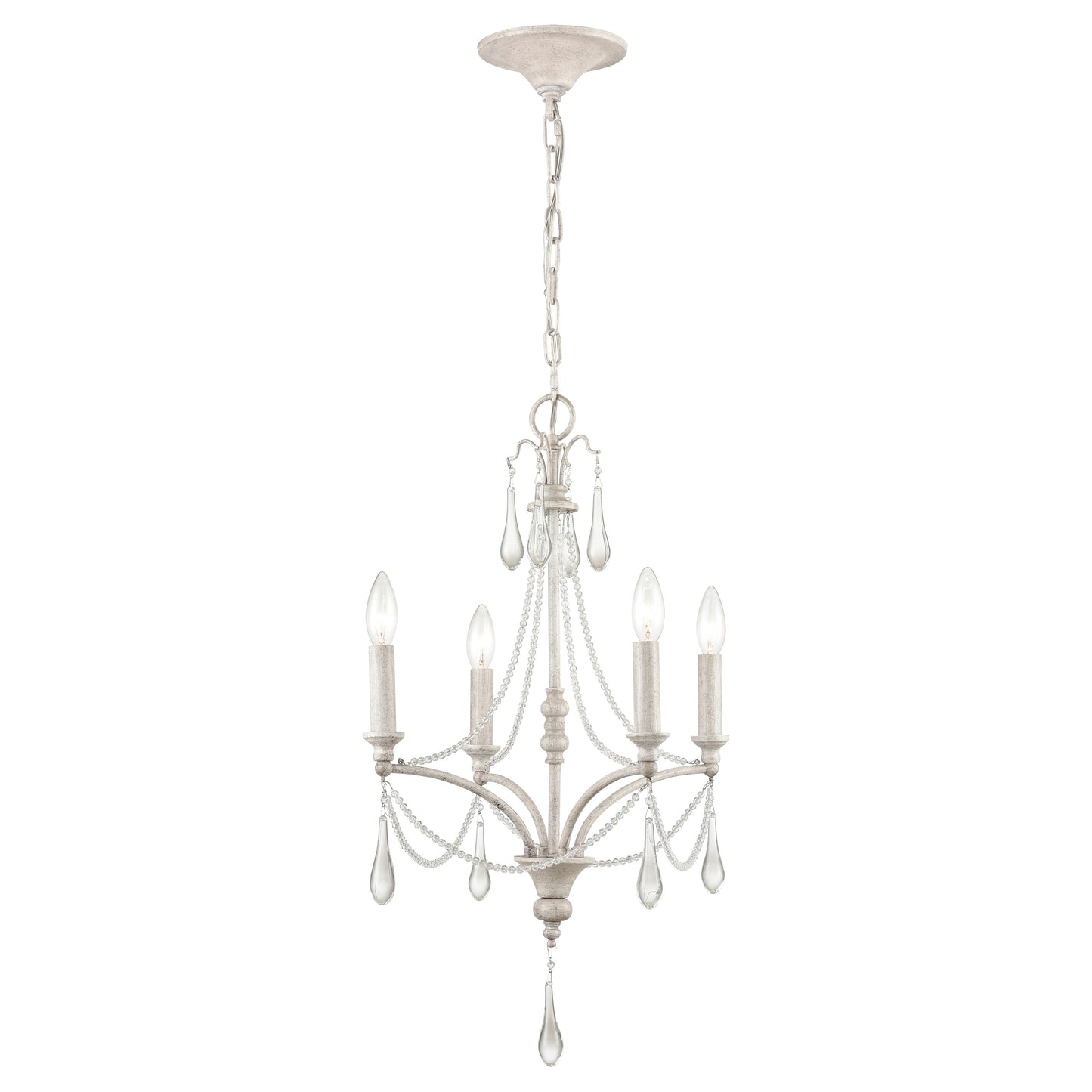 ELK SHOWROOM 33475/4 French Parlor 16'' Wide 4-Light Chandelier - Vintage White