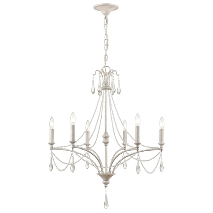 ELK SHOWROOM 33476/6 French Parlor 27'' Wide 6-Light Chandelier - Vintage White