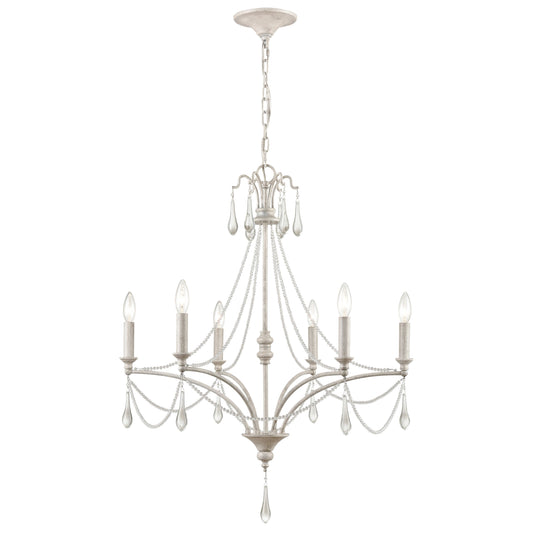 ELK SHOWROOM 33476/6 French Parlor 27'' Wide 6-Light Chandelier - Vintage White