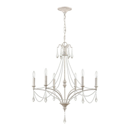 ELK SHOWROOM 33476/6 French Parlor 27'' Wide 6-Light Chandelier - Vintage White