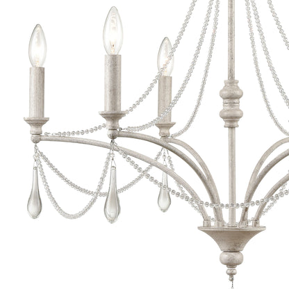 ELK SHOWROOM 33476/6 French Parlor 27'' Wide 6-Light Chandelier - Vintage White