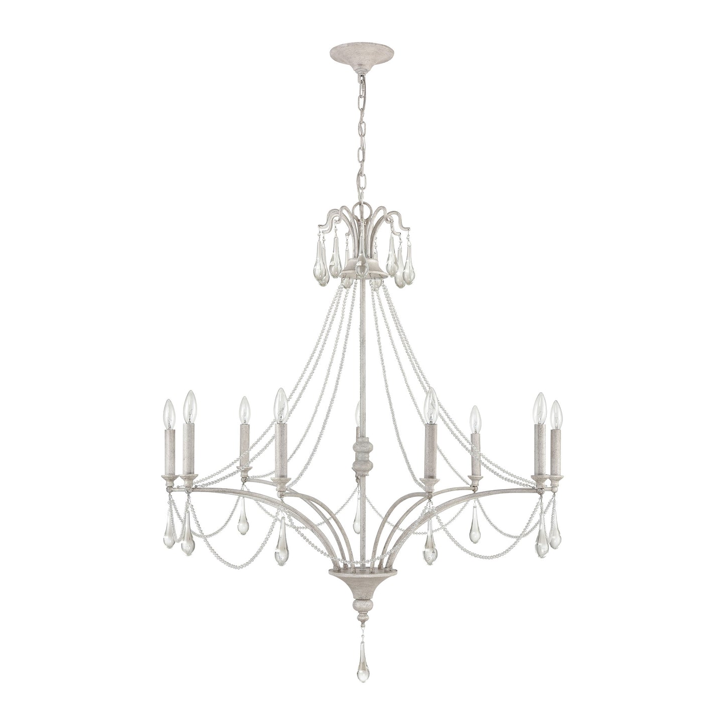 ELK SHOWROOM 33477/9 French Parlor 38'' Wide 9-Light Chandelier - Vintage White