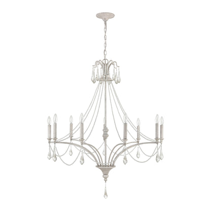 ELK SHOWROOM 33477/9 French Parlor 38'' Wide 9-Light Chandelier - Vintage White