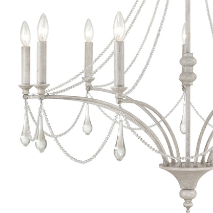 ELK SHOWROOM 33477/9 French Parlor 38'' Wide 9-Light Chandelier - Vintage White