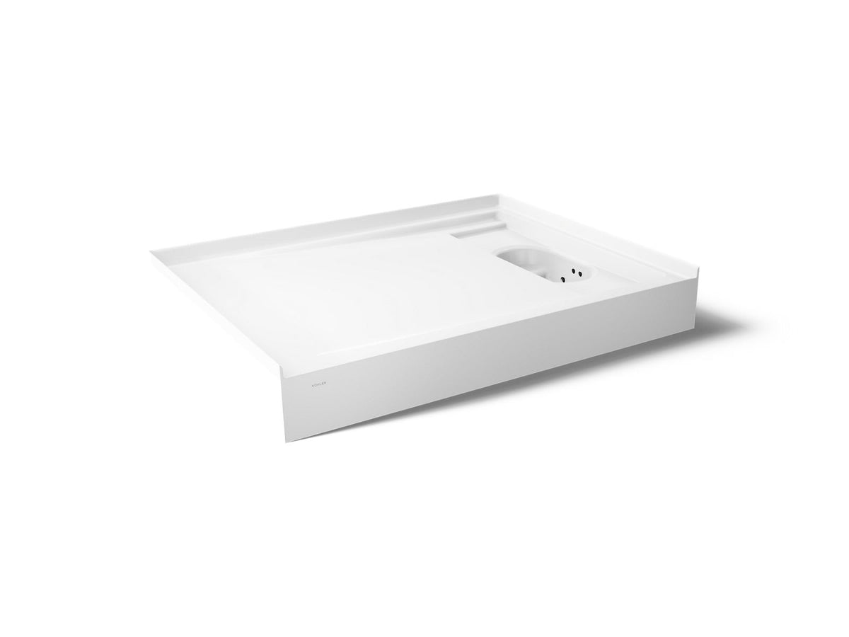 KOHLER K-33478-0 Anthem Evocycle 48" X 36" Alcove Shower Base, Right Drain - White