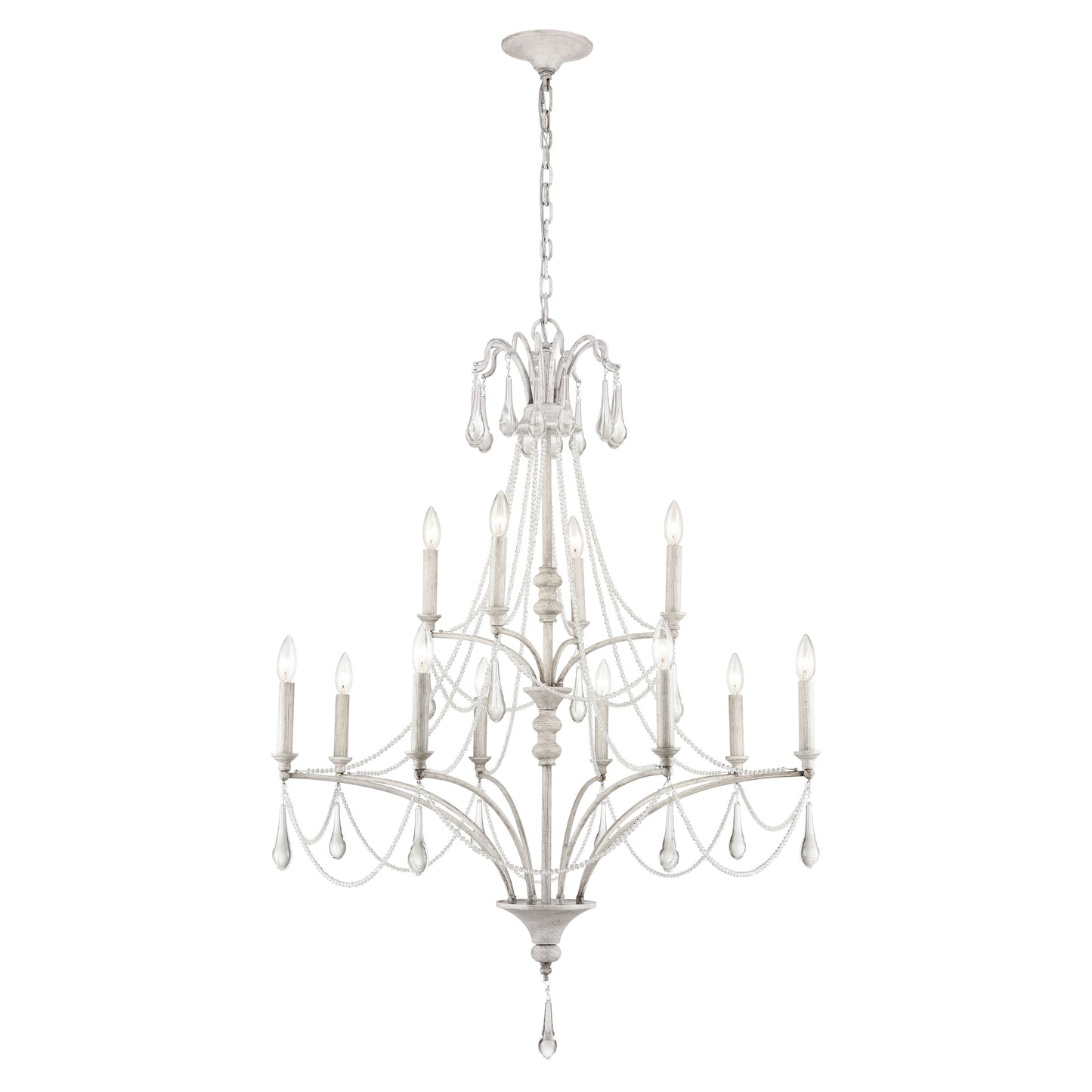 ELK SHOWROOM 33478/8+4 French Parlor 36'' Wide 12-Light Chandelier - Vintage White