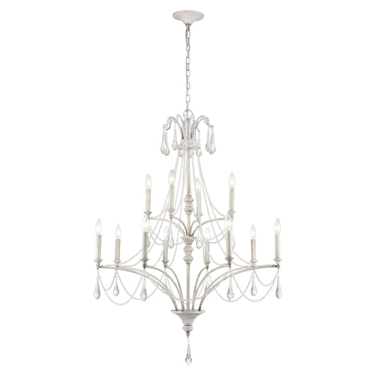 ELK SHOWROOM 33478/8+4 French Parlor 36'' Wide 12-Light Chandelier - Vintage White