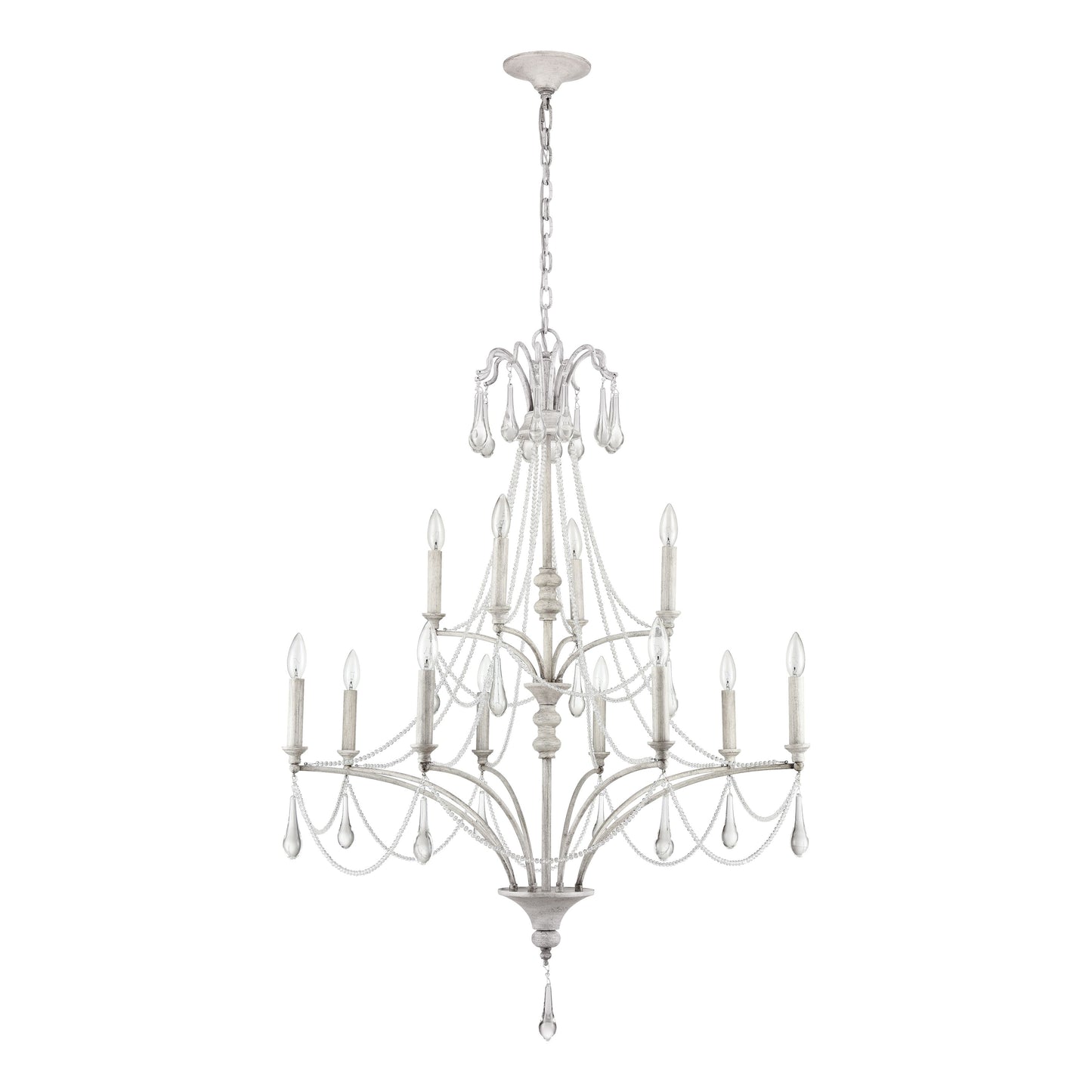 ELK SHOWROOM 33478/8+4 French Parlor 36'' Wide 12-Light Chandelier - Vintage White