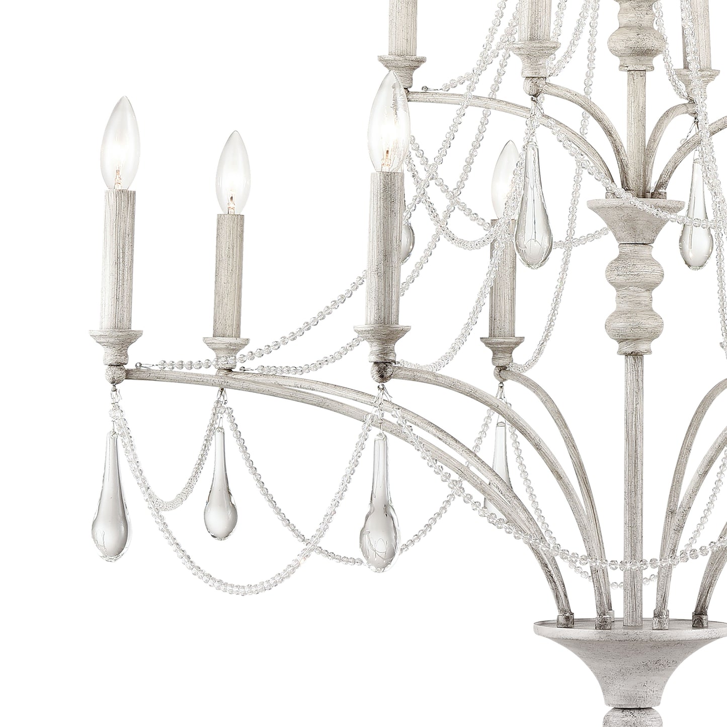 ELK SHOWROOM 33478/8+4 French Parlor 36'' Wide 12-Light Chandelier - Vintage White