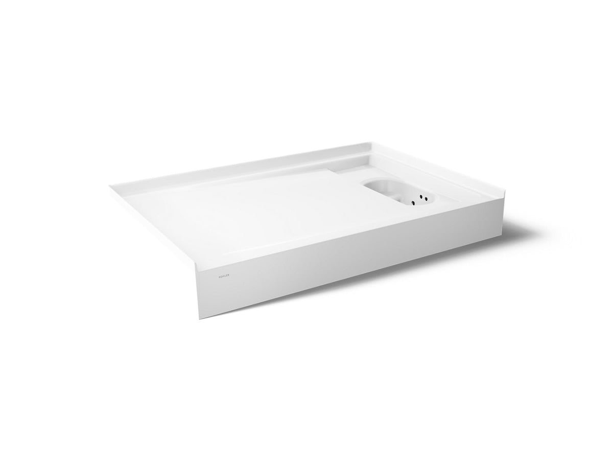 KOHLER K-33480-0 Anthem Evocycle 48" X 32" Alcove Shower Base, Right Drain - White