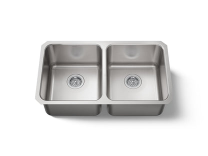 KOHLER K-3350-NA Undertone 31-1/2" undermount double-bowl kitchen sink - Stainless Steel