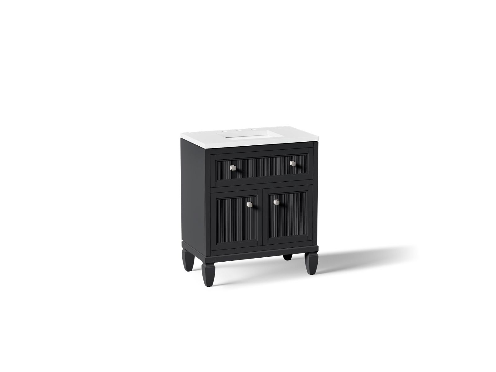 KOHLER K-33536-ASB-1WX Hearthaven 30" Bathroom Vanity Cabinet With Sink And Quartz Top - Slate Grey
