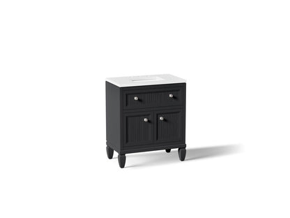 KOHLER K-33536-ASB-1WX Hearthaven 30" bathroom vanity cabinet with sink and quartz top - Slate Grey