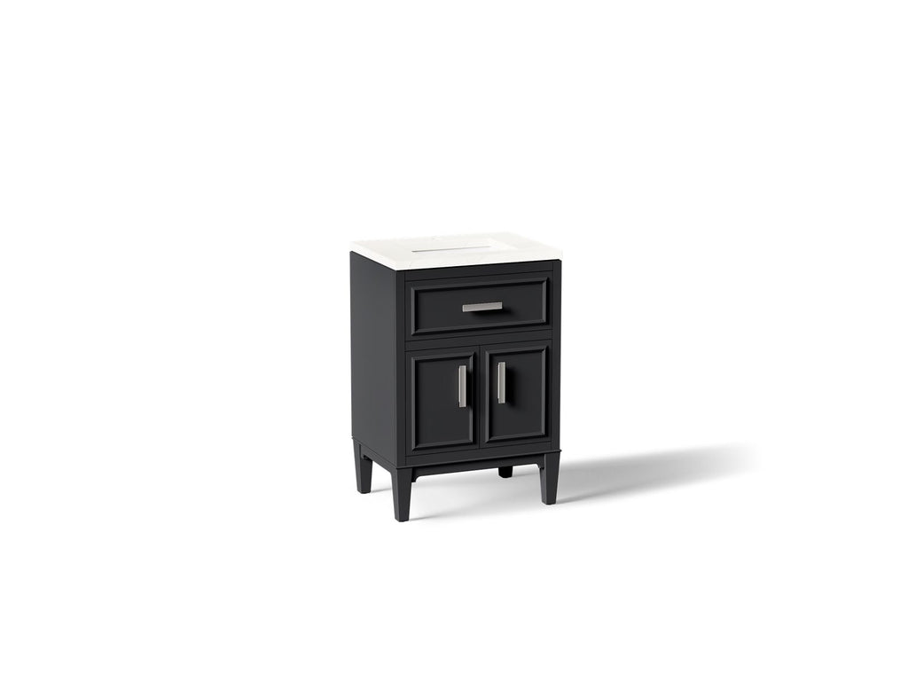 KOHLER K-33543-ASB-1WX Southerk 24" Bathroom Vanity Cabinet With Sink And Quartz Top - Slate Grey
