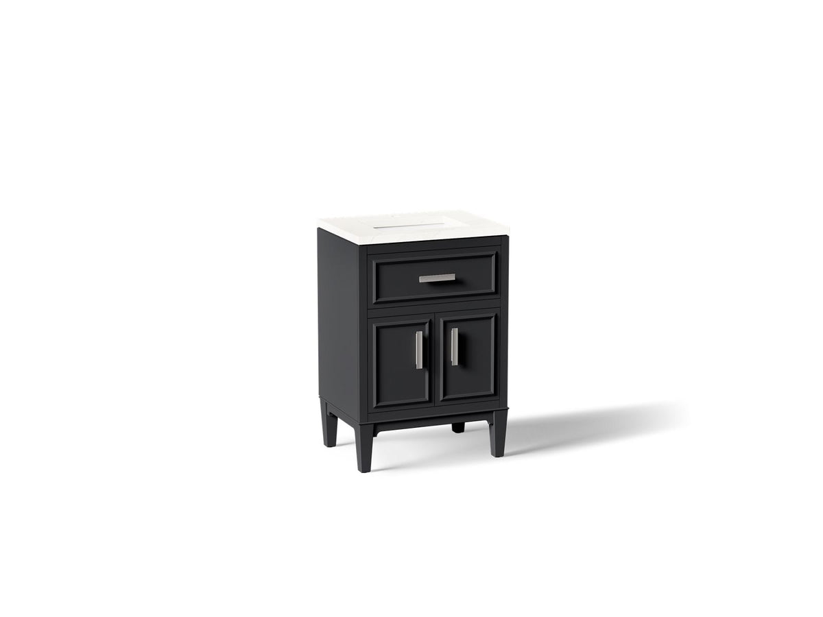KOHLER K-33543-ASB-1WX Southerk 24" Bathroom Vanity Cabinet With Sink And Quartz Top - Slate Grey
