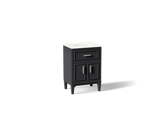 KOHLER K-33543-ASB-1WX Southerk 24" bathroom vanity cabinet with sink and quartz top - Slate Grey