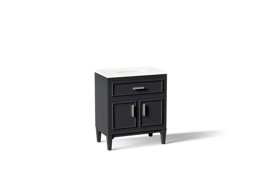 KOHLER K-33544-ASB-1WX Southerk 30" Bathroom Vanity Cabinet With Sink And Quartz Top - Slate Grey