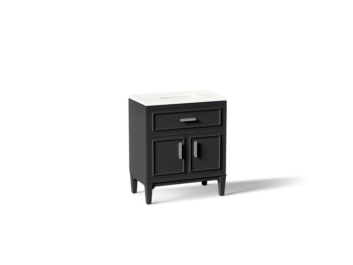 KOHLER K-33544-ASB-1WX Southerk 30" Bathroom Vanity Cabinet With Sink And Quartz Top - Slate Grey