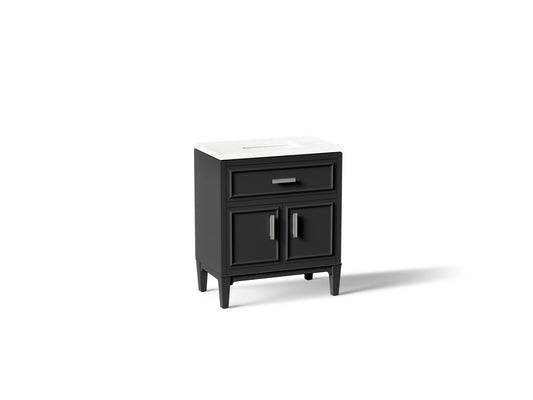 KOHLER K-33544-ASB-1WX Southerk 30" bathroom vanity cabinet with sink and quartz top - Slate Grey