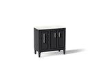 KOHLER K-33545-ASB-1WX Southerk 36" Bathroom Vanity Cabinet With Sink And Quartz Top - Slate Grey