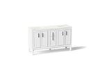 KOHLER K-33547-ASB-0 Southerk 60" Bathroom Vanity Cabinet With Sinks And Quartz Top - White