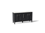 KOHLER K-33547-ASB-1WX Southerk 60" Bathroom Vanity Cabinet With Sinks And Quartz Top - Slate Grey