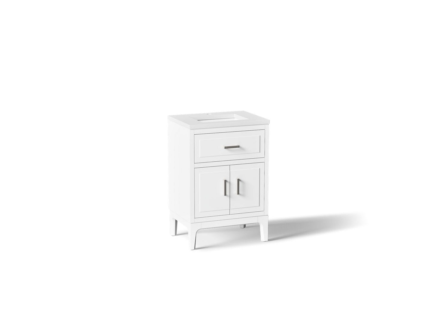 KOHLER K-33551-ASB-0 Seer 24" bathroom vanity cabinet with sink and quartz top - White