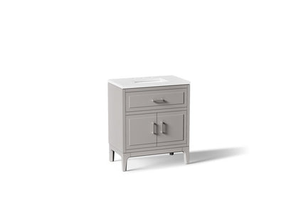 KOHLER K-33552-ASB-1WT Seer 30" bathroom vanity cabinet with sink and quartz top - Mohair Grey