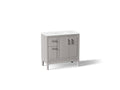 KOHLER K-33553-ASB-1WT Seer 36" Bathroom Vanity Cabinet With Sink And Quartz Top - Mohair Grey