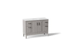 KOHLER K-33554-ASB-1WT Seer 48" Bathroom Vanity Cabinet With Sink And Quartz Top - Mohair Grey