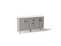 KOHLER K-33555-ASB-1WT Seer 60" Bathroom Vanity Cabinet With Sinks And Quartz Top - Mohair Grey